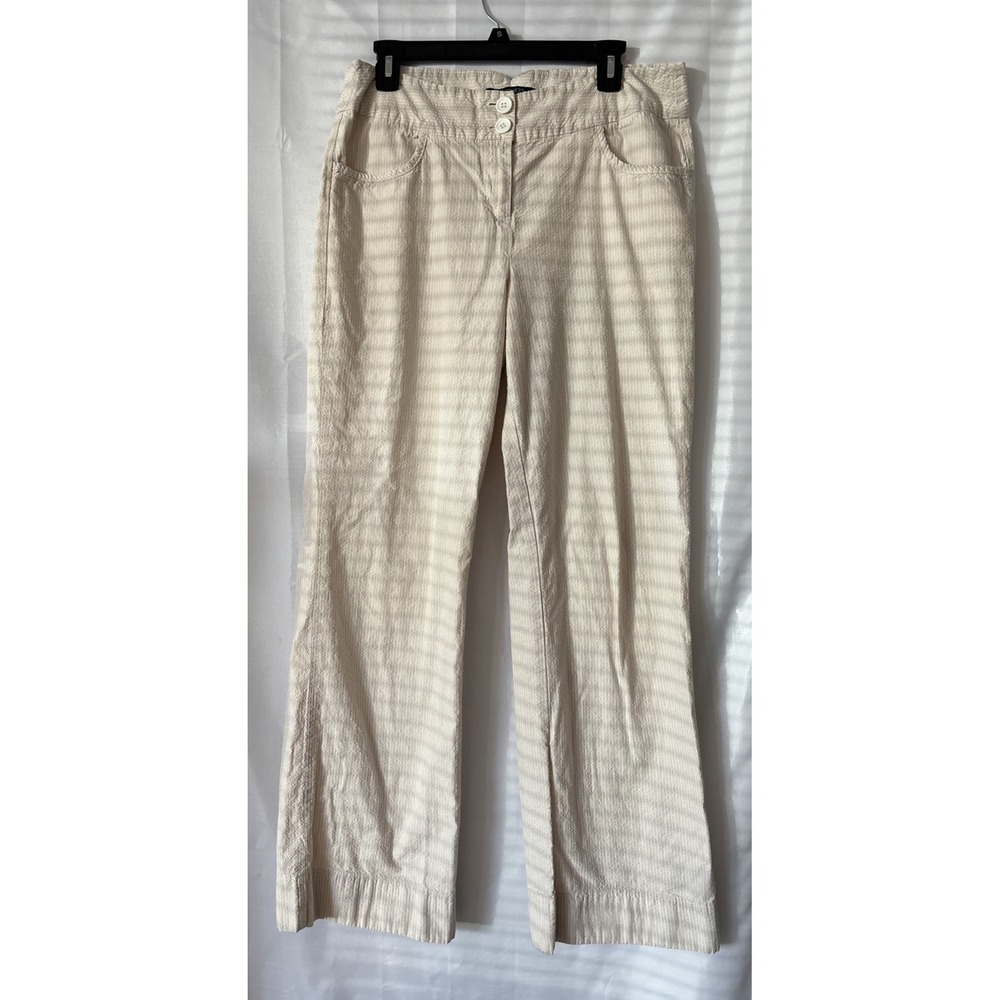 Y2K Chadwicks Womans White/Cream Pinstriped Dress Pants Womans Sz. 12T